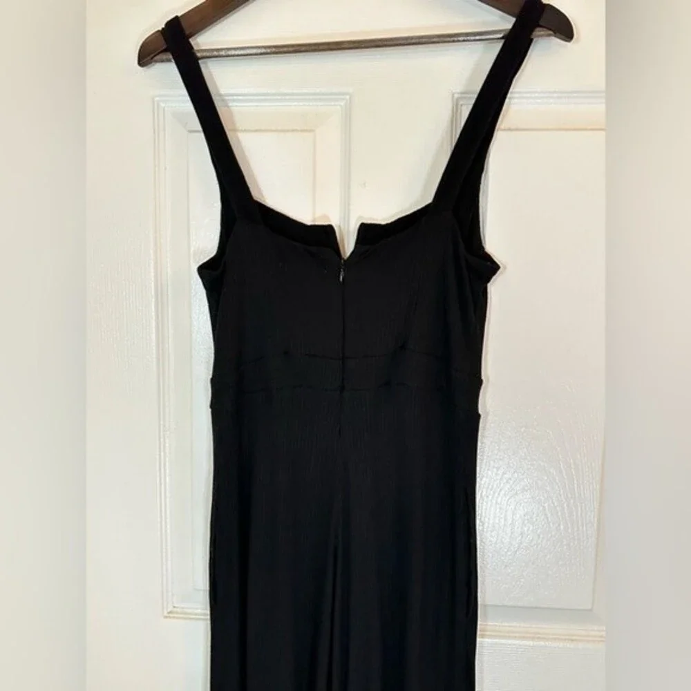 Revolve L*Space Womens Black Ribbed Jumpsuit Sleeveless wide Leg Sz Medium - Picture 8 of 13